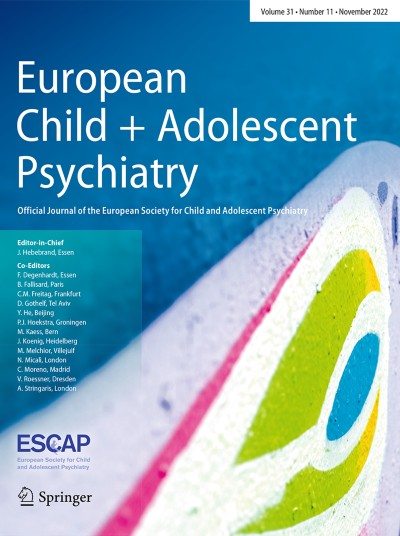 European Child & Adolescent Psychiatry – Cover der betreffenden Ausgabe